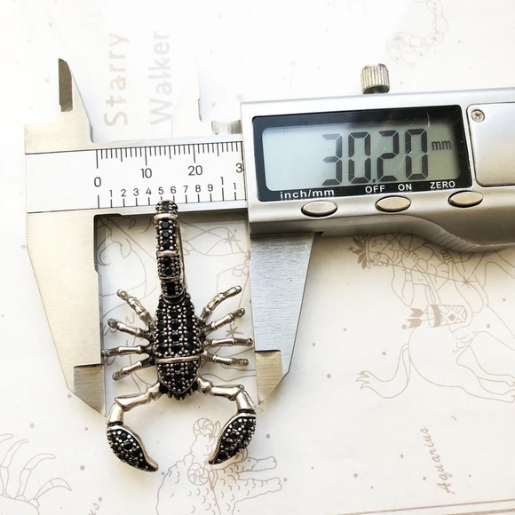 Anthro Pendant Scorpion Black Fashion Jewelry 925 Sterling Silver Rebel Men - Picture 7 of 16